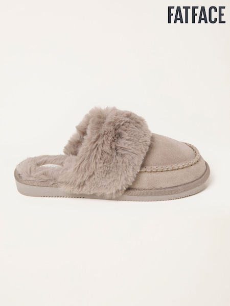 FatFace Khaki Green Quilted Mule Slipper (F11470) | €45