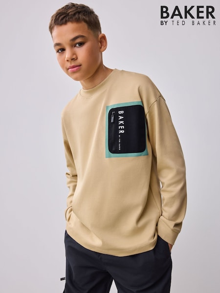 Baker by Ted Baker Long Sleeve Pocket T-Shirt (F11483) | AED108 - AED144