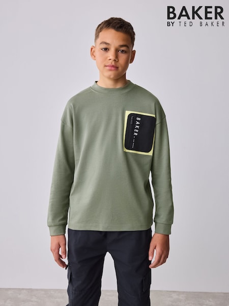 Baker by Ted Baker Long Sleeve Pocket T-Shirt (F11484) | AED108 - AED144