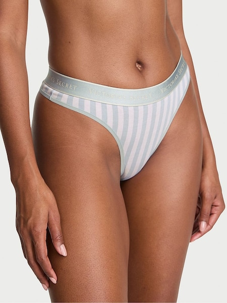 Victoria's Secret Grey Fog Stripe Thong Knickers (F11559) | €10.50