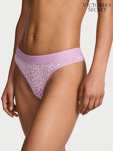 Victoria's Secret Scattered Floral Purple Thong Knickers (F11567) | €10.50