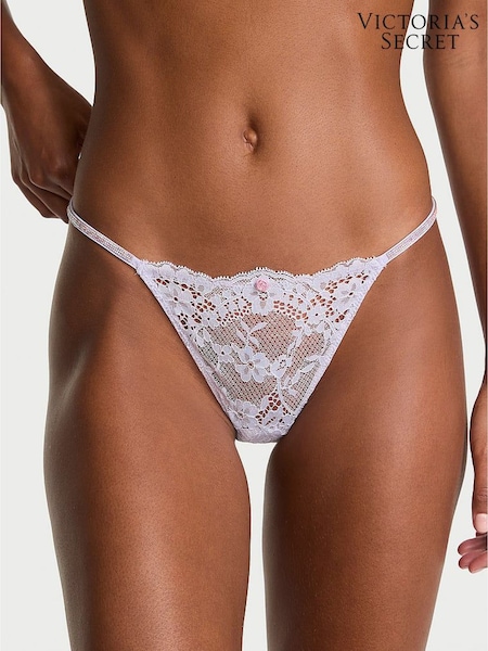Victoria's Secret Feather Purple G String Twinkle Strap Knickers (F11569) | €22.50