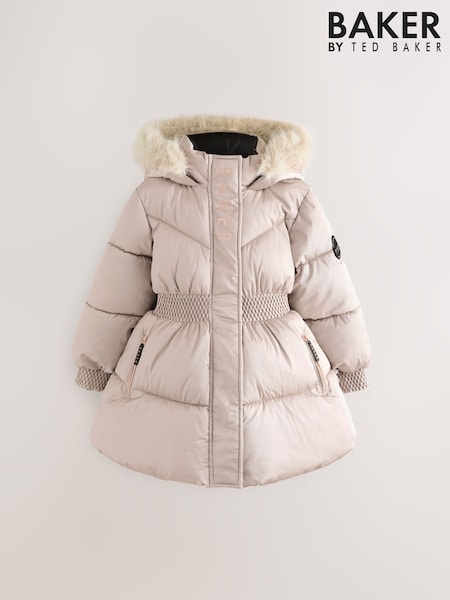 Baker by Ted Baker Oyster Shower Resistant Padded Skirted Coat (F11580) | €95 - €102
