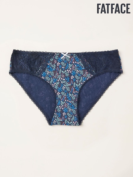 FatFace Navy Floral Print Classic Knickers (F11618) | €12