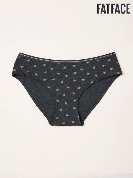 FatFace Charcoal Grey Sparkle Bee Classic Knickers (F11619) | €14