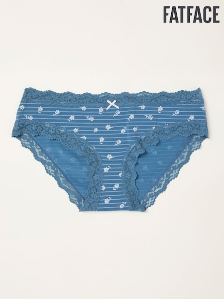 FatFace Navy Floral Stripe Classic Knickers (F11638) | €14