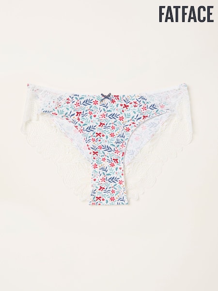 FatFace Ivory Floral Brazillian Knickers (F11645) | €12