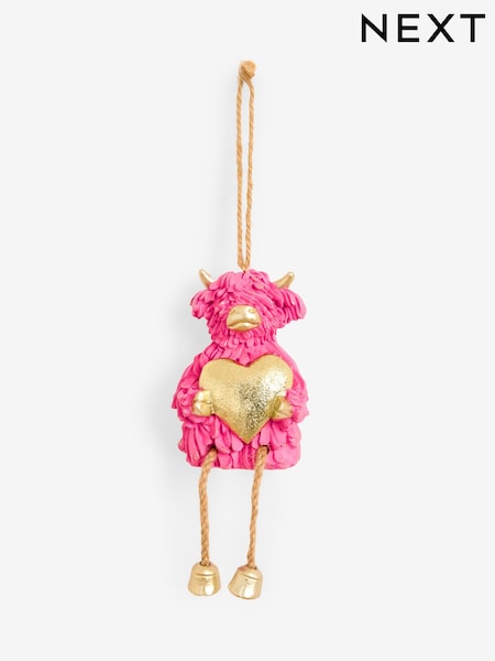 Hamish The Highland Cow Heart Hanging Decoration (F11651) | R$ 85