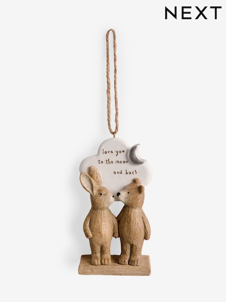 Neutral Bertie The Bear Love You To The Moon Hanging Decoration (F11653) | €12