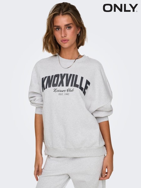 ONLY Grey Slogan Sweatshirt (F11664) | €19