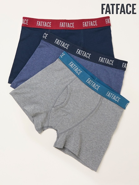 FatFace Navy 3 Pairs of Plain Boxers (F11672) | R$ 295