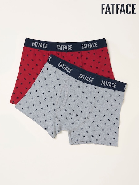 FatFace Red 2 Pack of Ski Boxers (F11679) | €26