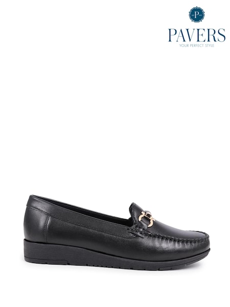 Pavers Black Smart Leather Moccasins (F11686) | €48
