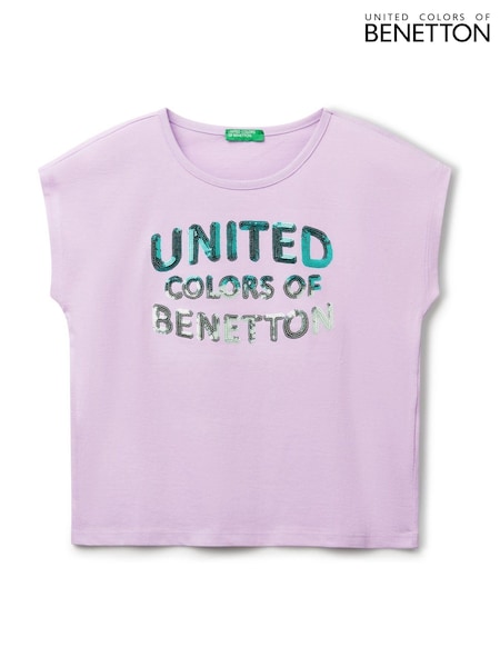 Girls Logo Sequin 100% Cotton T-Shirt (6-14 yrs) (F11698) | 961 UAH