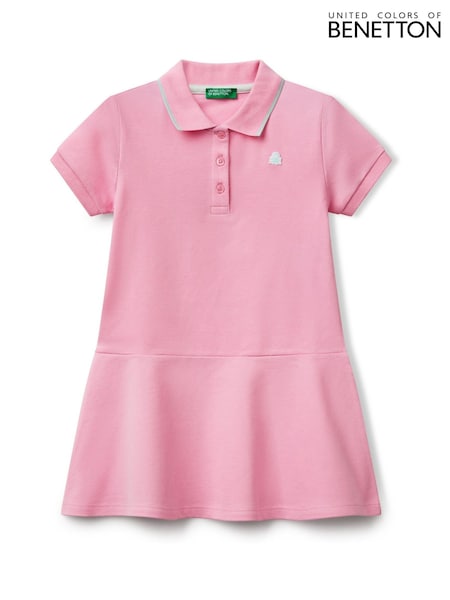 Benetton Girls Pink Piquet Polo Dress (2-6 yrs) (F11706) | 209 LEI