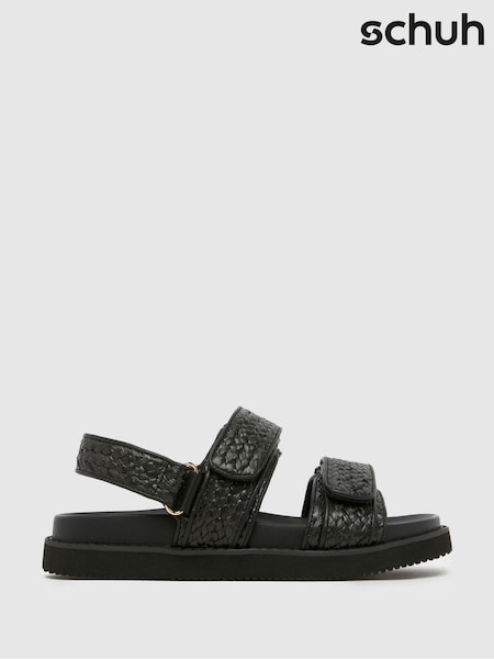 Schuh Tiesha Footbed Black Sandals (F11776) | ₪201
