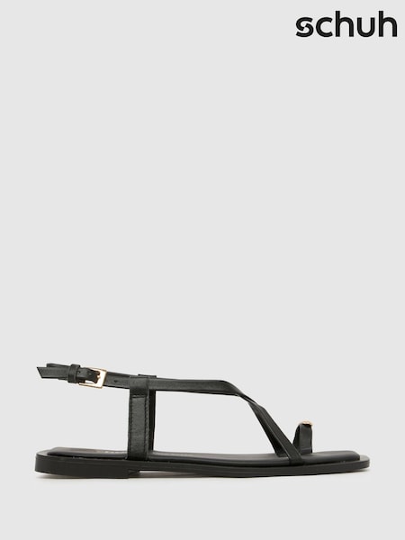Schuh Taran Metal Toeloop Black Sandals (F11812) | 261 LEI