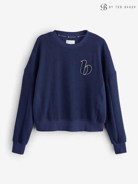 B by Ted Baker Navy Crinkle Texture Lounge Top (F11927) | €50