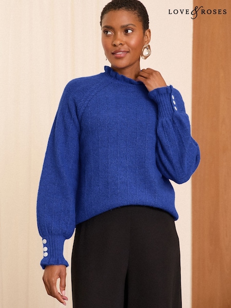 Love & Roses Cosy Ruffle Long Sleeve Jumper (F11937) | 219 LEI