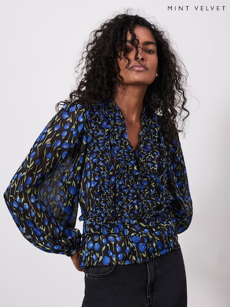 Mint Velvet Blue Floral Print Blouse (F12055) | 5,948 UAH