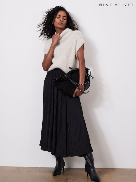 Mint Velvet Satin Crinkle Maxi Skirt (F12065) | ‏498‏₪