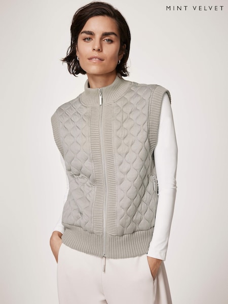 Mint Velvet Quilted Cotton Blend Gilet (F12070) | €146