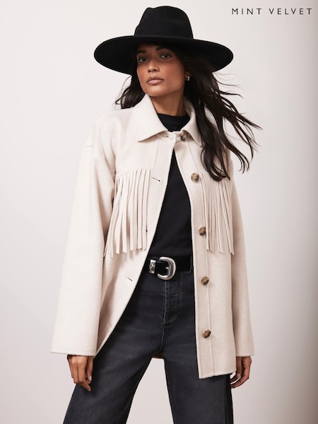 Mint Velvet Cream Tassel Detail Jacket (F12083) | AED579