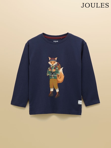 Joules Boys' Finlay Navy Blue Long Sleeve Top (F12211) | 74 QAR - 84 QAR
