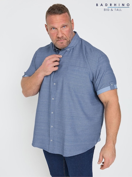 BadRhino Big & Tall Blue 100% Cotton Slub Shirt (F12239) | €44