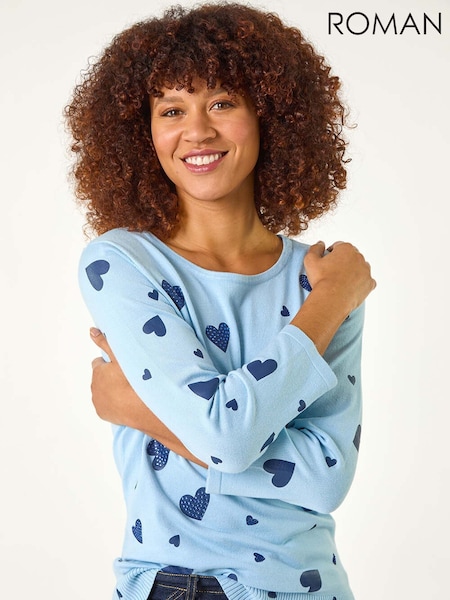 Roman Blue Heart Hotfix Print Jumper (F12252) | 2,523 UAH