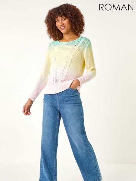 Roman Cream Ombre Stitch Knit Jumper (F12284) | €53