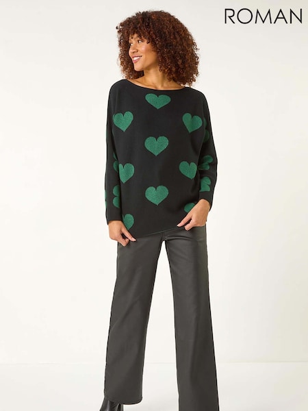 Roman Black Shimmer Heart Knit Jumper (F12286) | 2,523 UAH