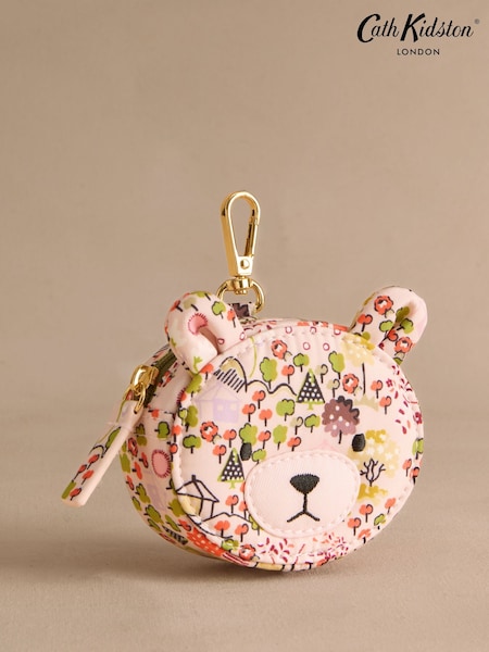 Cath Kidston Pink Tiny Town Kids Clip On Bear Coin Purse (F12437) | AED87