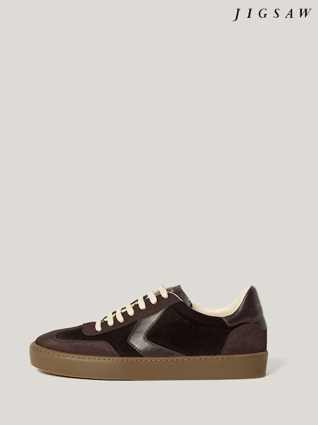 Jigsaw Brown Portland Velvet Trainers (F12440) | $253