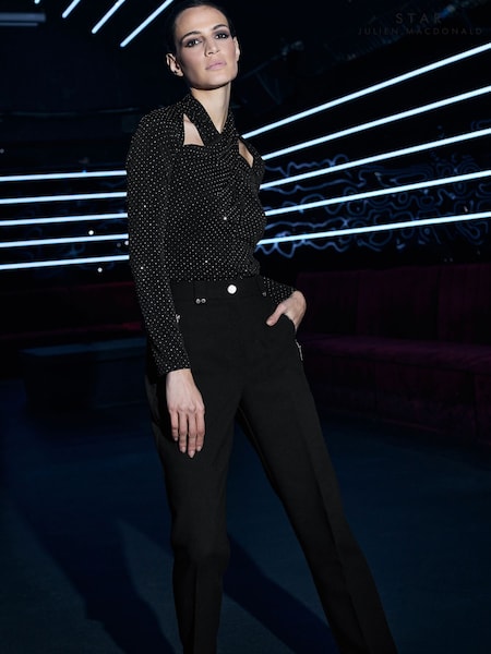 Star By Julien Macdonald Diamante Cut-out Wrap Top (F12465) | ‏251‏₪