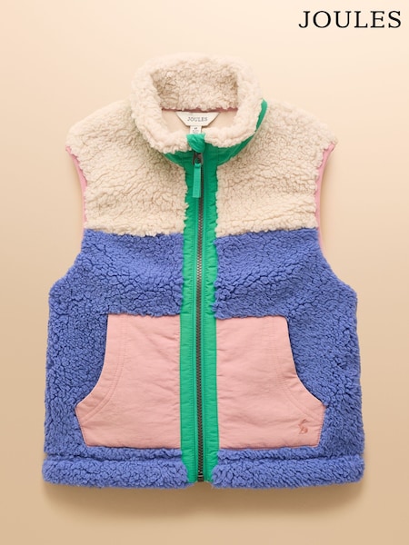 Joules Tilly Blue Colourblock Fleece Gilet (F12472) | €38 - €47