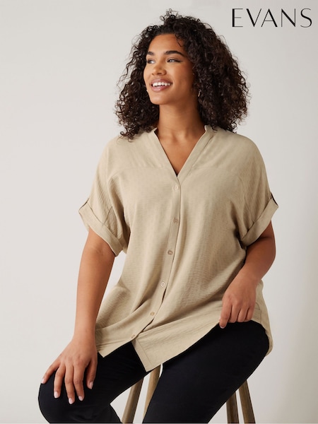 Evans Yoke Button Thru Grown On Sleeve Blouse (F12486) | 69 QAR