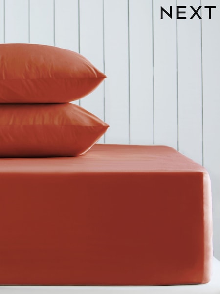 Rust Brown Cotton Rich Extra Deep Fitted Bed Sheet (F12493) | €20 - €26
