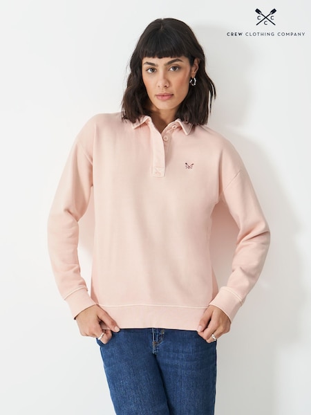 Roz pastel - Crew Clothing Pigment Ded Rugby Hanorac (F12517) | 410 LEI