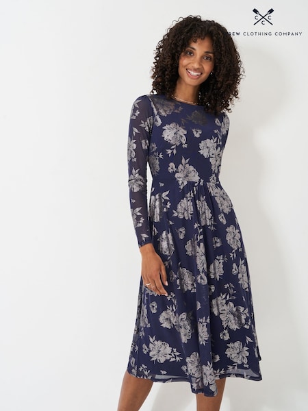 Crew Clothing Company Gillian Tulle Metallic Jersey Dress (F12534) | ‏427‏₪