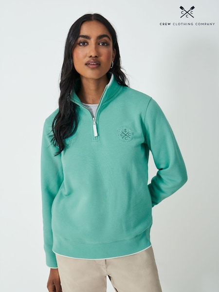 Crew Clothing Company Graphic Half Zip Sweatshirt (F12537) | 439 LEI