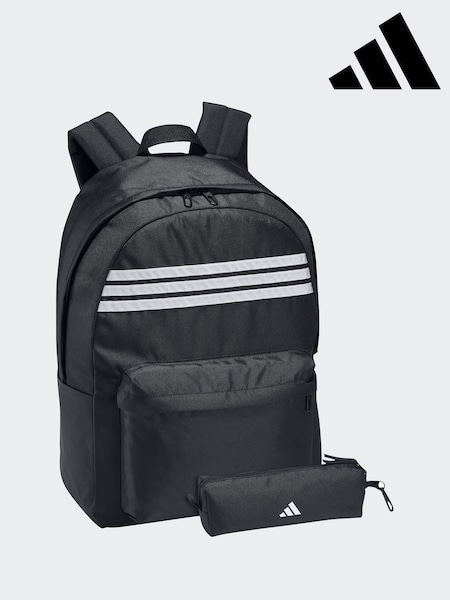 adidas Black 3 Stripe Pencil case & Backpack (F12566) | AZN 63