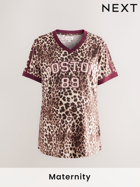 Animal Print Maternity Graphic Print T-Shirt (F12596) | €27