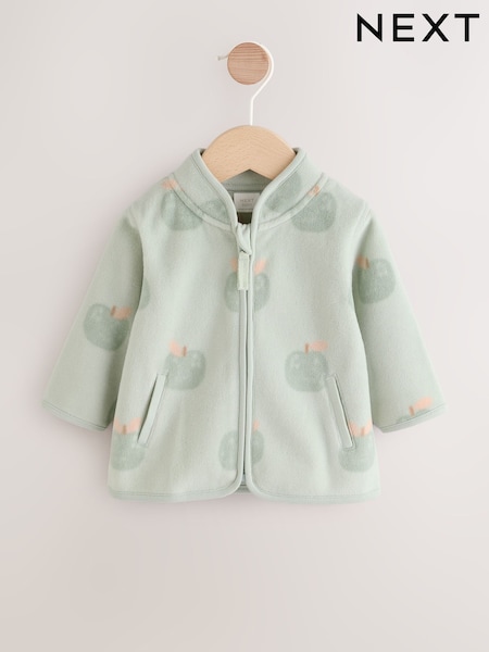 Sage Green Apple Print Baby Micro Fleece Jacket (0mths-2yrs) (F12615) | AED61 - AED71