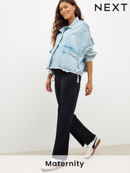 Black Maternity Wide Leg Ponte Leggings (F12619) | €32