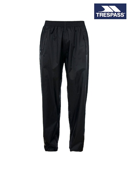 Trespass Unisex Qikpac Packaway Black Trousers (F12638) | €34