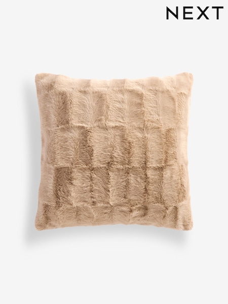 Textured Faux Fur Check Cushion (F12648) | ‏83 د.إ.‏