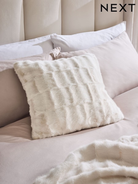 Textured Faux Fur Check Cushion (F12660) | ‏83 د.إ.‏