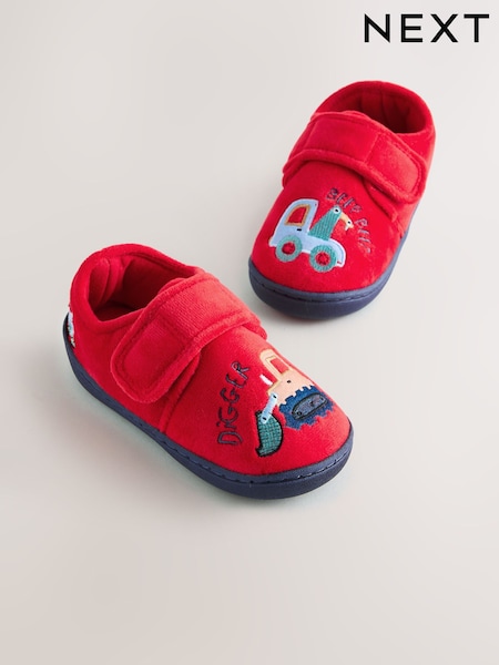 Rdeča z motivom vozil - Warm Lined Cupsole Slippers (F12797) | € 14 - € 16