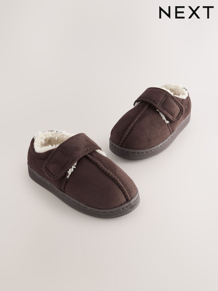 Chocolate Brown Warm Lined Cupsole Slippers (F12803) | R$ 100 - R$ 125